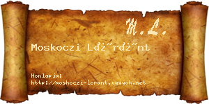 Moskoczi Lóránt névjegykártya