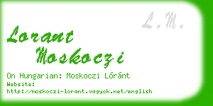 lorant moskoczi business card