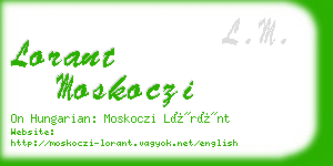 lorant moskoczi business card